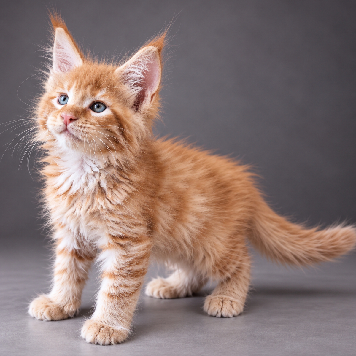 Bruce jeune Maine Coon roux mâle à 1 mois